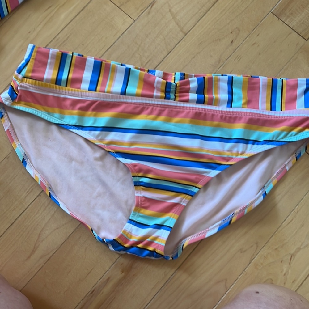 Time and Tru Women's and Women's Plus Sunray Stripe Swim Bottoms Size 1X